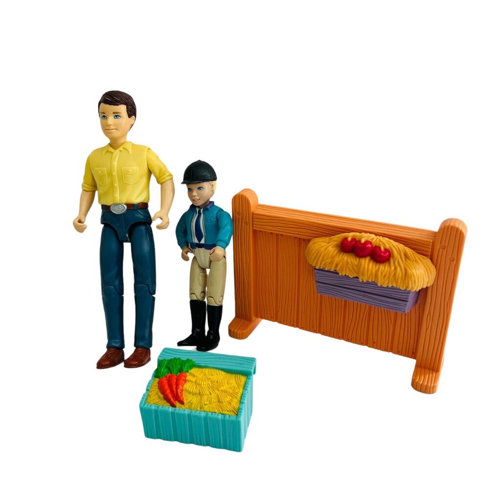 Fisher Price Loving Family Stable Figures Horse Rider Jacob Dad Fence Food
